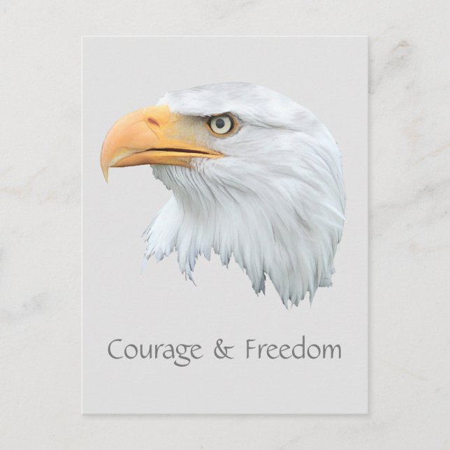 Bald Eagle Courage & Freedom customizable Postcard (Front)
