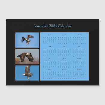 Bald Eagle - Customizable Full Year 2024 Calendar by debscreative at Zazzle