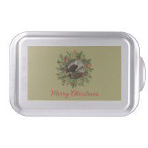 Bald Eagle Dark Khaki Merry Christmas Cake Pan