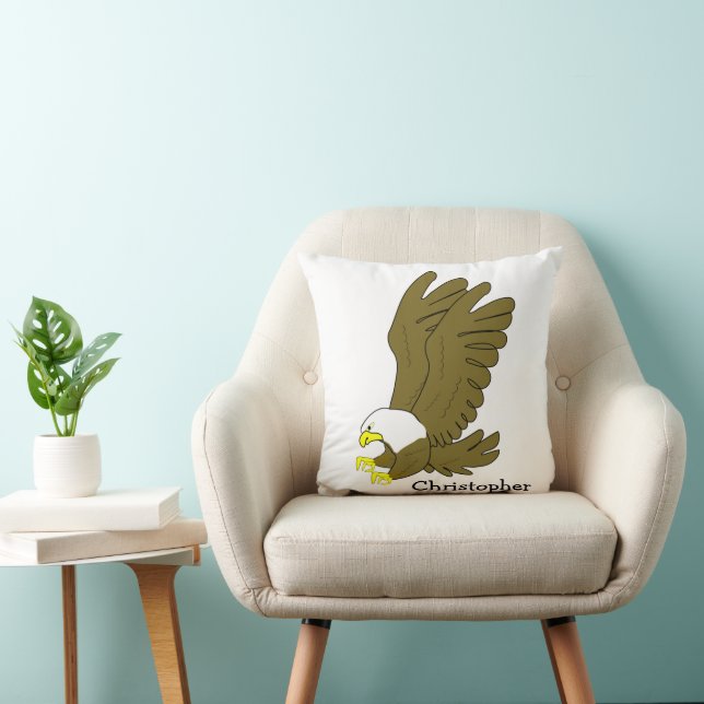 Bald Eagle Design Personalised Throw Pillow (Chair)