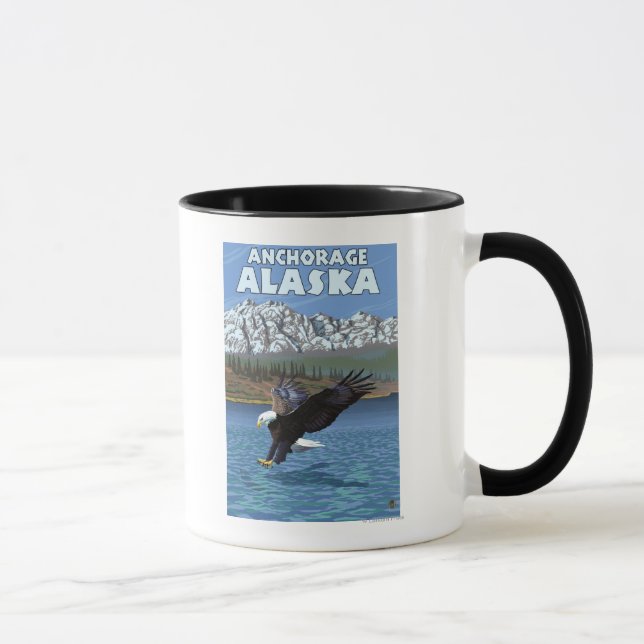 Bald Eagle Diving - Anchorage, Alaska Mug (Right)