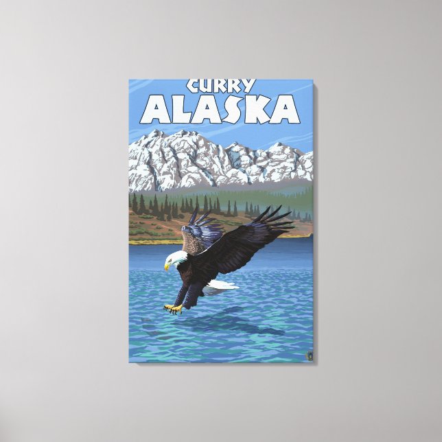 Bald Eagle Diving - Curry, Alaska Canvas Print (Front)