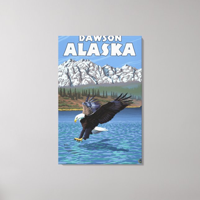 Bald Eagle Diving - Dawson, Alaska Canvas Print (Front)