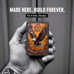 Bald Eagle Diving High Relief Feathers Zippo Lighter