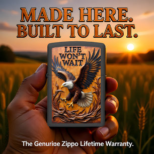 Bald Eagle Diving High Relief Roots Zippo Lighter