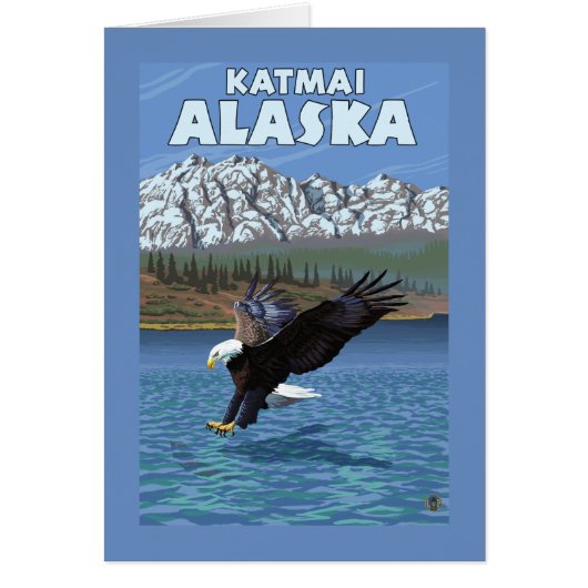Bald Eagle Diving - Katmai, Alaska Cards (Front)