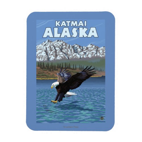 Bald Eagle Diving _ Katmai Alaska Magnet