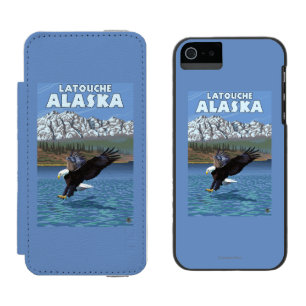 Bald Eagle Diving - Latouche, Alaska iPhone SE/5/5s Wallet Case