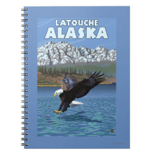 Bald Eagle Diving - Latouche, Alaska Notebook