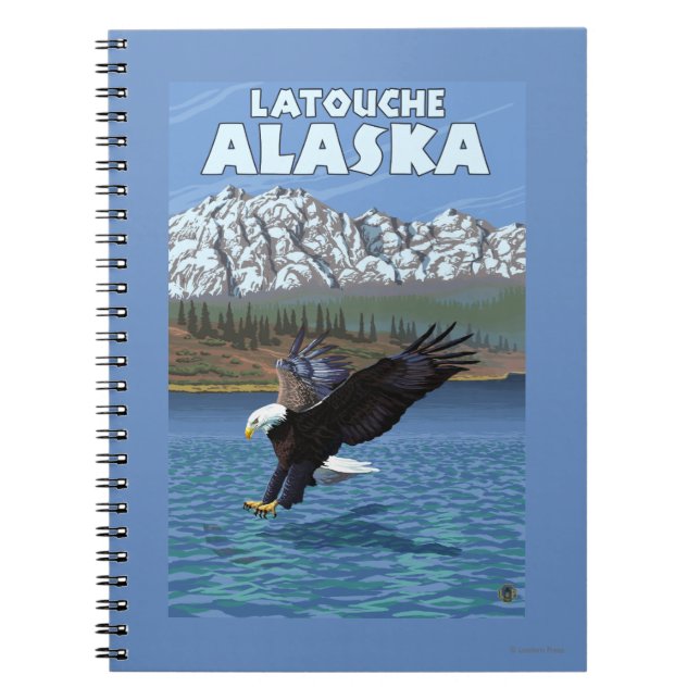 Bald Eagle Diving - Latouche, Alaska Notebook (Front)