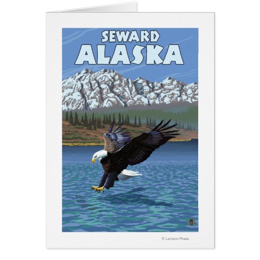 Bald Eagle Diving - Seward, Alaska Cards (Front)