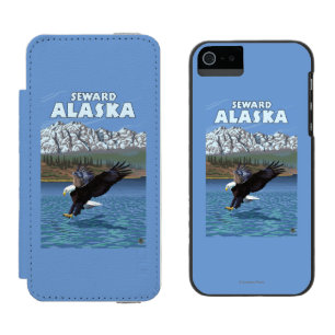 Bald Eagle Diving - Seward, Alaska iPhone SE/5/5s Wallet Case