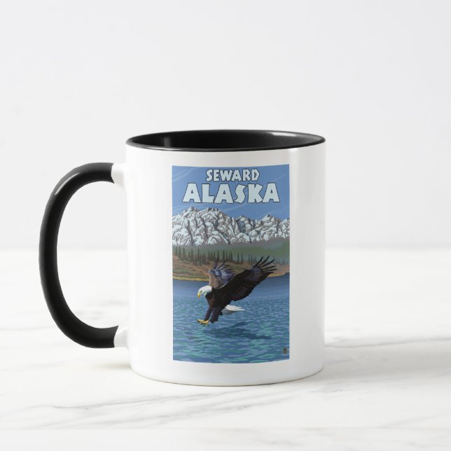 Bald Eagle Diving - Seward, Alaska Mug (Left)