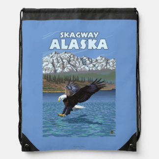 Bald Eagle Diving - Skagway, Alaska Drawstring Bag