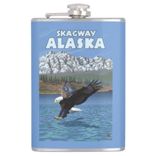 Bald Eagle Diving - Skagway, Alaska Flask
