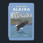 Bald Eagle Diving - Skagway, Alaska iPad Mini Cover<br><div class="desc">Bald Eagle Diving - Skagway,  Alaska - Vintage Travel Poster was created in 2007. This image depicts scenes from Skagway,  AK.</div>