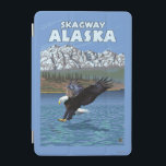 Bald Eagle Diving - Skagway, Alaska iPad Mini Cover<br><div class="desc">Bald Eagle Diving - Skagway, Alaska - Vintage Travel Poster was created in 2007. This image depicts scenes from Skagway, AK.</div>