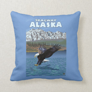 Bald Eagle Diving - Skagway, Alaska Throw Pillow