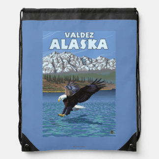 Bald Eagle Diving - Valdez, Alaska Drawstring Bag