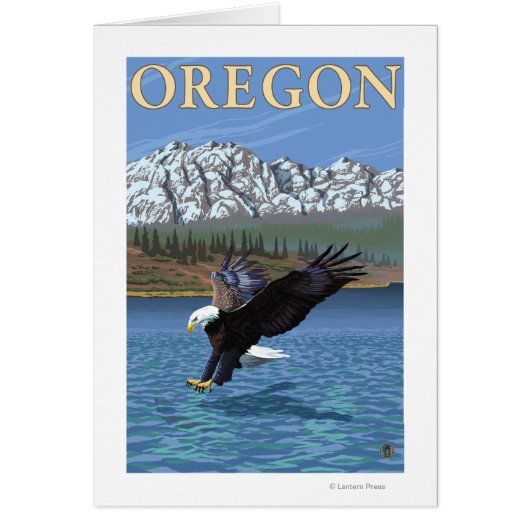Bald Eagle Diving- Vintage Travel Poster (Front)