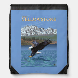 Bald Eagle Diving - West Yellowstone, MT Drawstring Bag