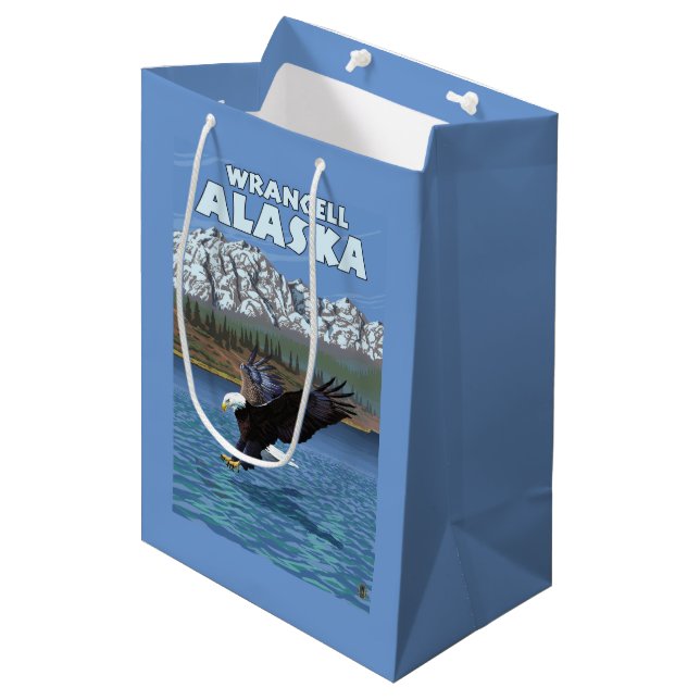 Bald Eagle Diving - Wrangell, Alaska Medium Gift Bag (Front Angled)