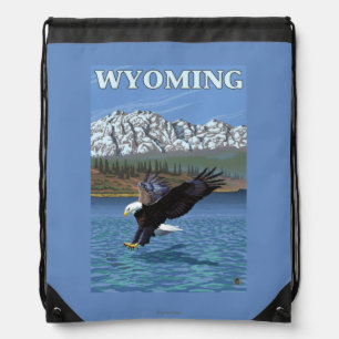 Bald Eagle Diving - Wyoming Drawstring Bag