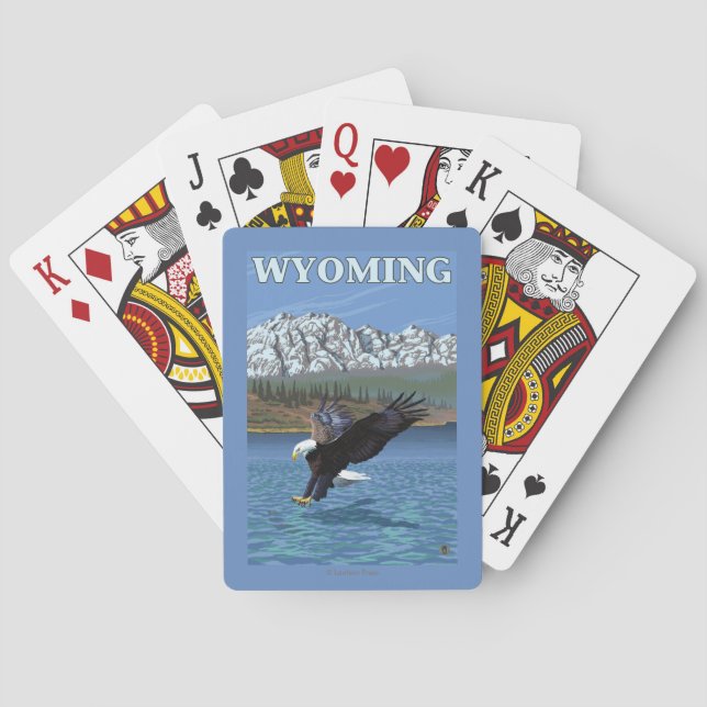 Bald Eagle Diving - Wyoming Poker Cards (Back)
