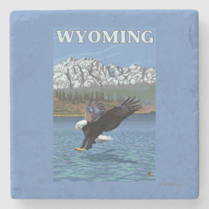 Bald Eagle Diving - Wyoming Stone Coaster