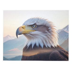 Bald Eagle Double Exposure Animal Nature Wildernes Notepad