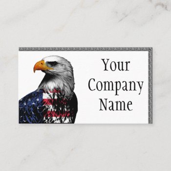Bald Eagle Draped In The American Flag Business Card by uterfan at Zazzle