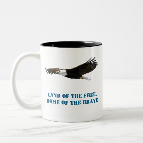 Bald Eagle Drawing  USA Land Of The Free Two_Tone Coffee Mug