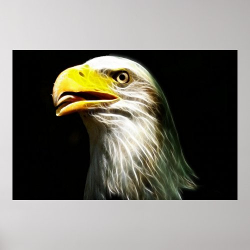 Bald Eagle electricity glow poster