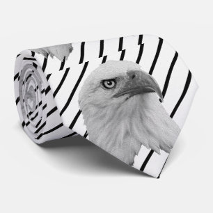 Bald Eagle Face Oil Paint, Neck Tie