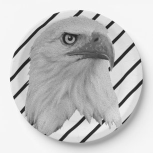 Bald Eagle Face Oil Paint, Paper Plates