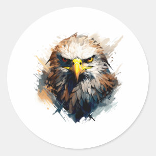 Bald Eagle Falconer Hunter Nature Ornithologist Classic Round Sticker