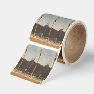 Bald Eagle Farmhouse Scene – Rustic Country Square Sticker