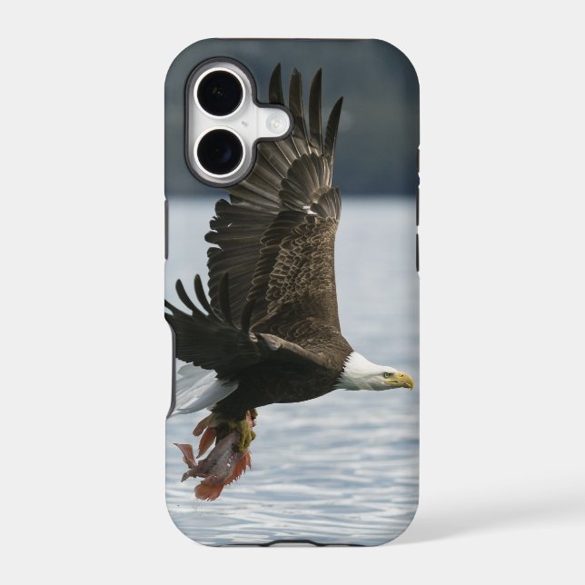 Bald Eagle Fish Retrieval Iphone Case (Back)