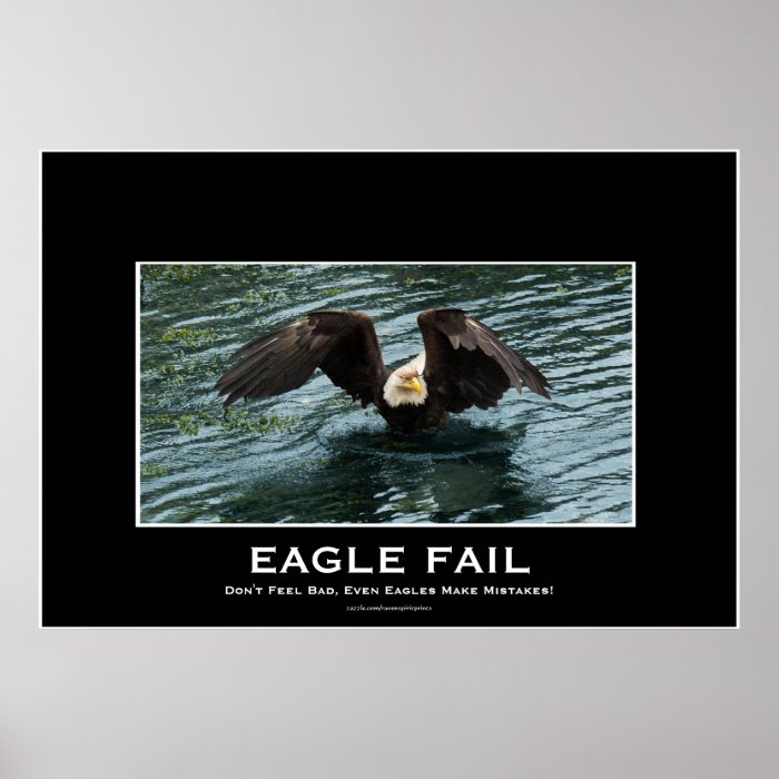Bald Eagle Fishing Fail Demotivational Photo Print