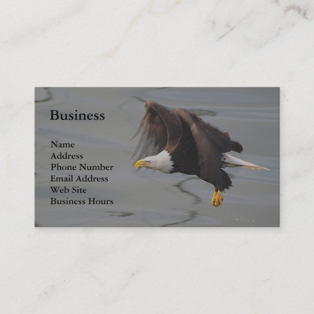 Bald Eagle Fishing Wildlife Business Cards (Front)