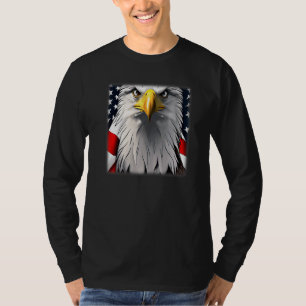 Bald eagle flag imprint american animal bird patri T-Shirt