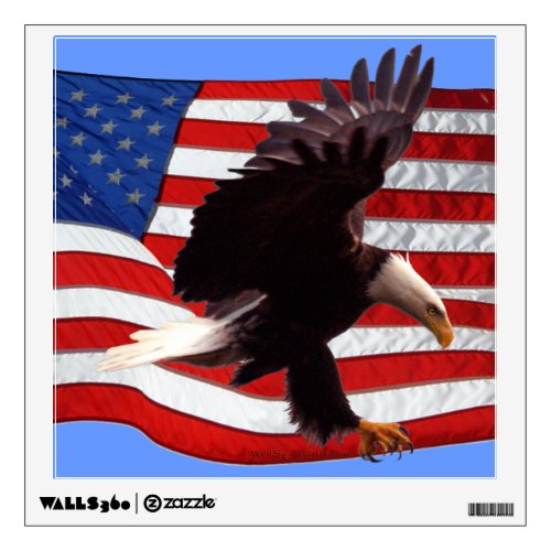 Bald Eagle  Flag Patriotic Art Wall Decal