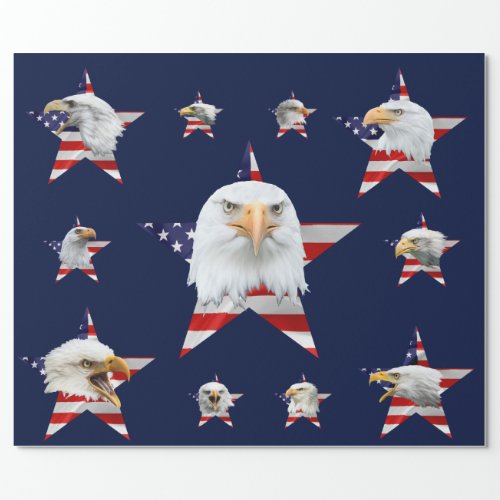 Bald Eagle Flag Star unique Wrapping Paper