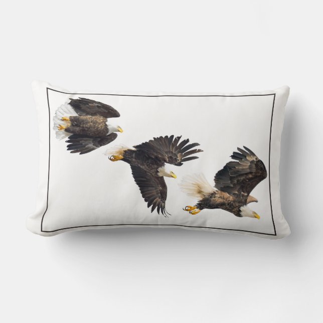 Bald Eagle Flight Lumbar Pillow (Front)