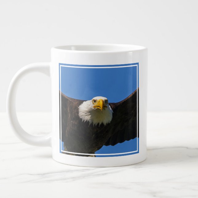 Bald Eagle Flyby Up Close Giant Coffee Mug (Left)
