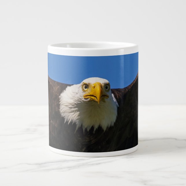 Bald Eagle Flyby Up Close Giant Coffee Mug (Front)
