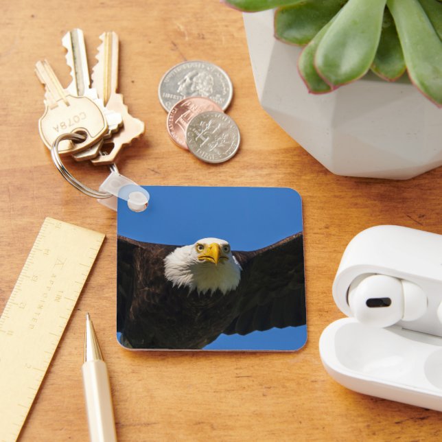 Bald Eagle Flyby Up Close Keychain (Desk)