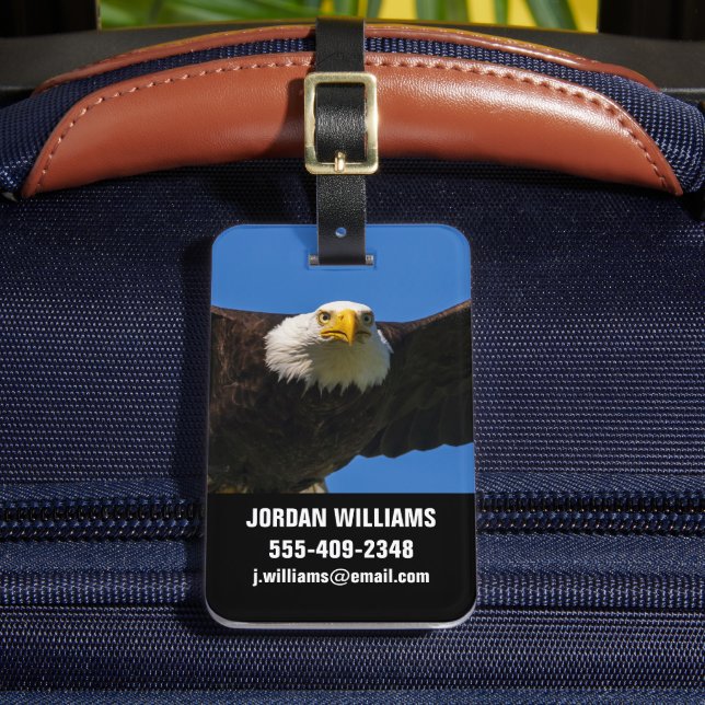 Bald Eagle Flyby Up Close Luggage Tag (Front Insitu 2)