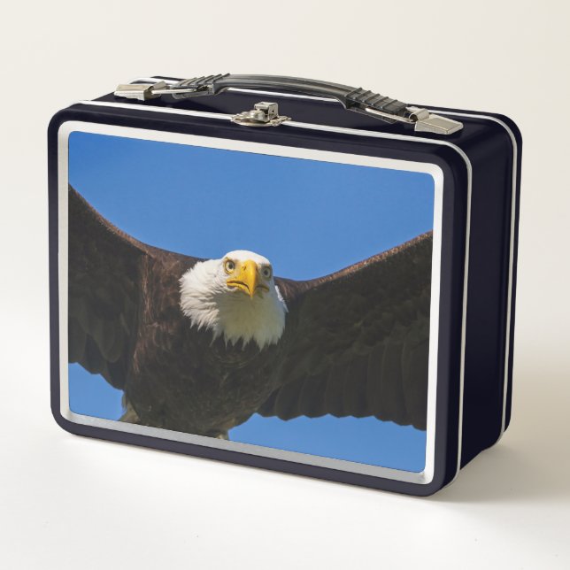 Bald Eagle Flyby Up Close Metal Lunch Box (Front)