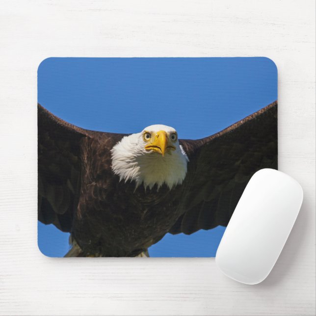 Bald Eagle Flyby Up Close Mouse Pad (With Mouse)